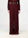 Elisabetta Franchi Red Wide-leg Trousers With High Waist In Rot