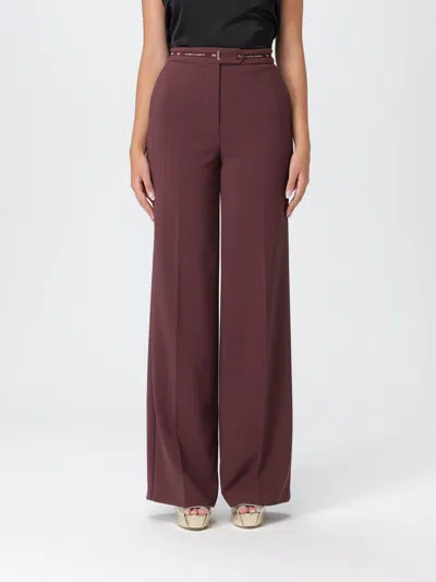 Elisabetta Franchi Pants  Woman Color Wine In Brown