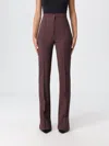 Elisabetta Franchi Pants  Woman Color Coffee In Burgundy