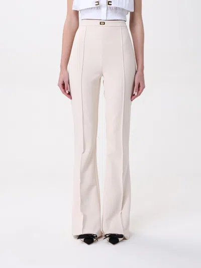 ELISABETTA FRANCHI PANTS ELISABETTA FRANCHI WOMAN COLOR YELLOW CREAM,426400090