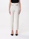 Elisabetta Franchi Poliestere Trousers In Yellow Cream