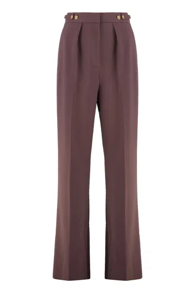 ELISABETTA FRANCHI ELISABETTA FRANCHI PANTS IN CREPE WITH JEWELRY ACCESSORY