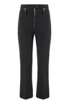 Elisabetta Franchi Straight-leg Cropped Crepe Pants With Gold Accents In Black