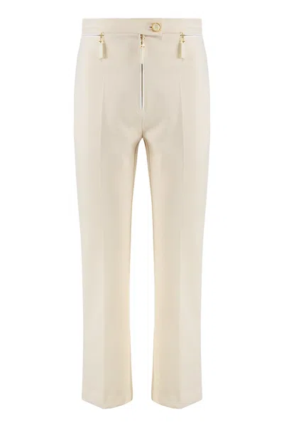 Elisabetta Franchi Pants In Double Crepe In Neutral