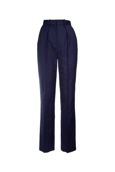 Elisabetta Franchi Trousers Back Pockets Belt Loops Front Pleats In Navy