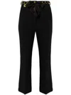Elisabetta Franchi Belted Bootcut Trousers In Nero