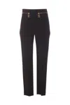 Elisabetta Franchi Black Pants With Gold Zipper In Nero