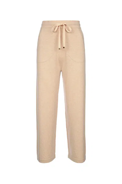 Elisabetta Franchi Knit Trousers Side Pockets In Neutral