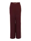 Elisabetta Franchi Red Wide-leg Trousers With High Waist In Red