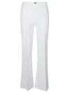 Elisabetta Franchi Logo-plaque Flared Trousers In White