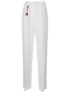 Elisabetta Franchi Strap-up Casual Pants In White