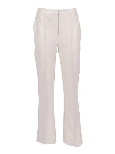 Elisabetta Franchi Printed Trousers In White