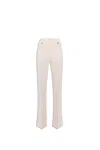 Elisabetta Franchi Logo-plaque Flared Trousers In White