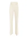 Elisabetta Franchi Logo-plaque Flared Trousers In White
