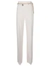 Elisabetta Franchi Strap-up Casual Pants In White