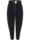 Elisabetta Franchi Tailored Pants With Unique Belt Detail In Black