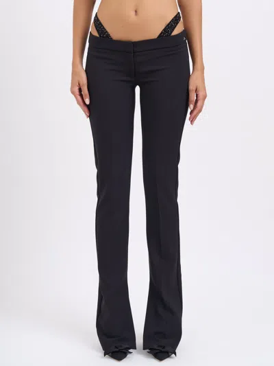 Elisabetta Franchi Pants With Crystals In Black