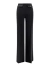 Elisabetta Franchi Trousers With Double Logoed Button In Black