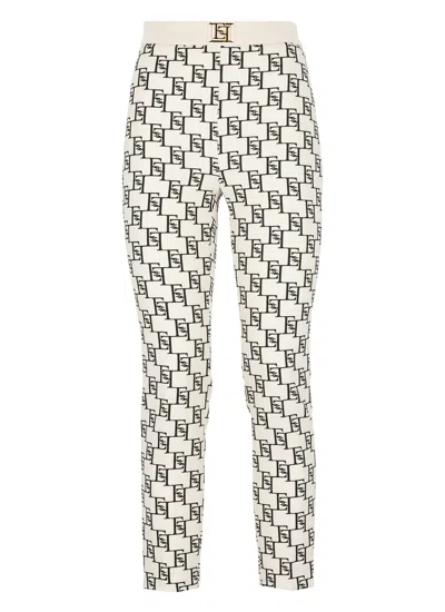 Elisabetta Franchi Pants With Logo In White