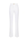 Elisabetta Franchi Logo-plaque Flared Trousers In White