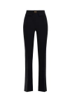 Elisabetta Franchi Crepe-textured Palazzo Pants In Black