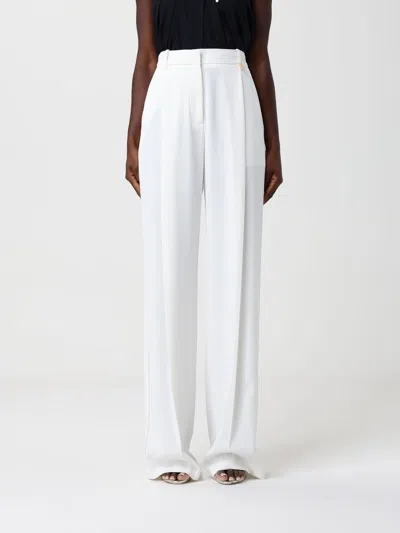 Elisabetta Franchi Wide-leg Crepe Trousers In White