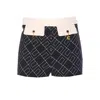 Elisabetta Franchi High Waist Geometric Pattern Shorts In Black