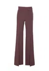 Elisabetta Franchi Flared Leg Trousers Gold-tone Buttons In Brown