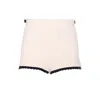 Elisabetta Franchi High Waist Scalloped Hem Shorts With Contrast Trim In Pink