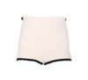 Elisabetta Franchi High Waist Scalloped Hem Shorts With Contrast Trim In Pink