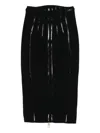 Elisabetta Franchi Knee-length Fitted Skirt With Glossy Stripes In Multi