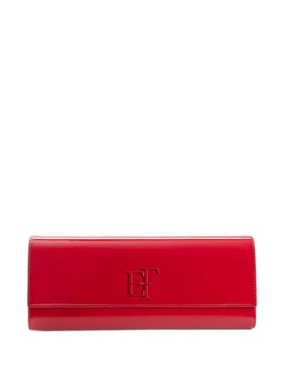 Elisabetta Franchi Patent-leather Clutch Bag In Blue