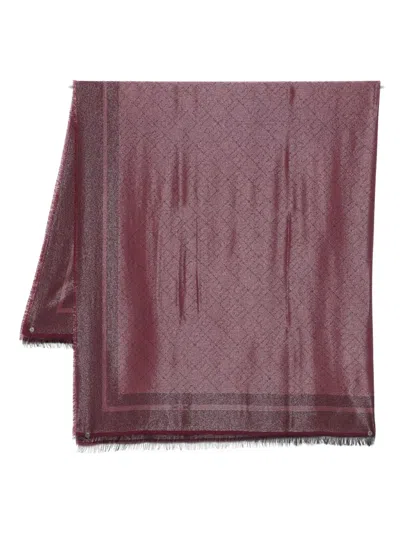 Elisabetta Franchi Geometric-pattern Scarf In Brown
