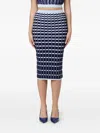 Elisabetta Franchi Pattern Midi Skirt In Blue