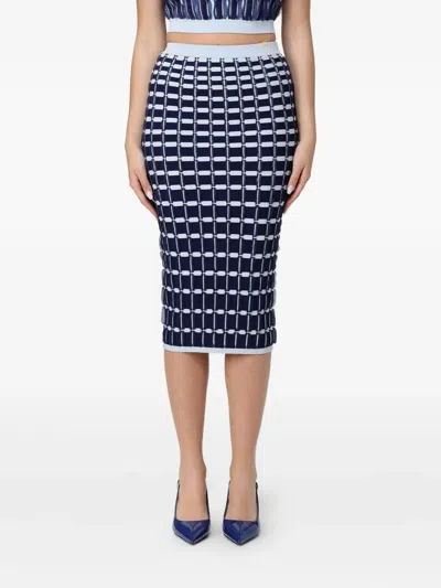 ELISABETTA FRANCHI PATTERN MIDI SKIRT