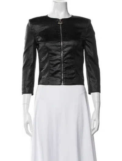 Pre-owned Elisabetta Franchi Patterned Jacket In Black