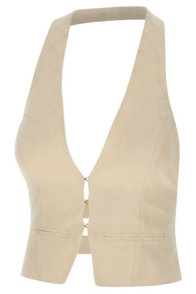 Elisabetta Franchi Halterneck Top In White