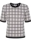 Elisabetta Franchi Patterned-jacquard T-shirt In Pink