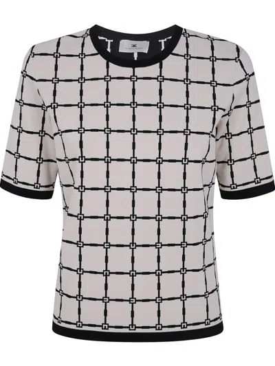 ELISABETTA FRANCHI PATTERNED-JACQUARD T-SHIRT
