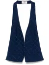 Elisabetta Franchi Patterned-jacquard Top In Blau