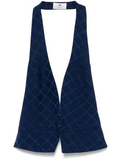 Elisabetta Franchi Patterned-jacquard Top In Blau