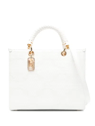Elisabetta Franchi Patterned-jacquard Tote Bag In White