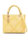 Elisabetta Franchi Patterned-jacquard Tote Bag In Yellow