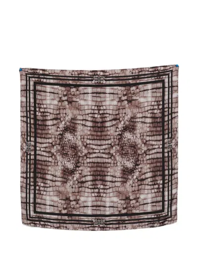 Elisabetta Franchi Patterned Scarf In Purple