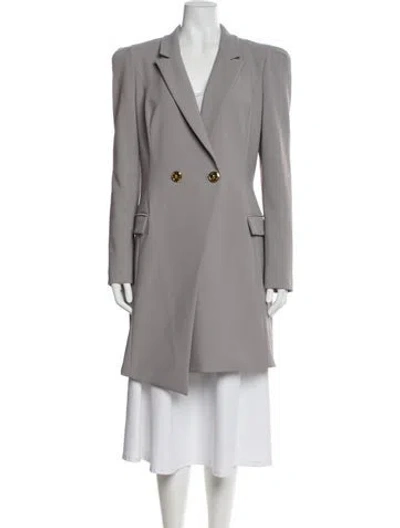 Pre-owned Elisabetta Franchi Peacoat In Gray