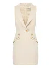 Elisabetta Franchi Peak-lapel Mini Dress In Neutral