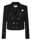 Elisabetta Franchi Peak-lapels Blazer In Black