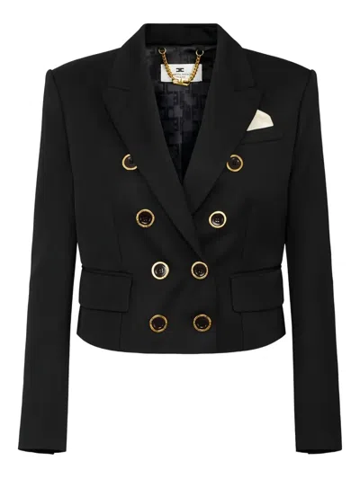 Elisabetta Franchi Peak-lapels Blazer In Black