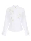 Elisabetta Franchi Pearl-embellishment Shirt In White