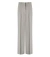 Elisabetta Franchi Pearl Grey Wide Leg Trousers In Gray